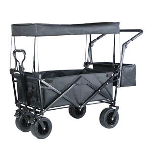 Chariot de chariot pliant en métal Portable chariot de transport extérieur pliable pour plage Camping pique-niques outils de jardin pour le stockage des achats - Product Image 6