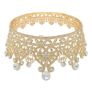 Corona de Oro Rosa de Lujo, Glamurosa para Baile de Graduación, Accesorio para el Cabello Hecho a Mano en Aleación para <span class=keywords><strong>Mujer</strong></span>, Decoración para el Cabello - Product Image 4