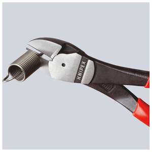 KNIPEX 74 02 180 Pince coupante diagonale à effet de levier élevé avec grips multi-composants noir atramentisé 180 mm - Product Image 2