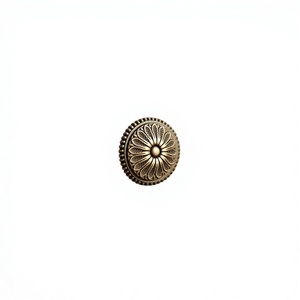 Vintage Round Metal Drawer Knob Carved Flower Design Bolt <b>Inserting</b> Type for Drawers Push Pull Easy Installation Brass Knob - Product Image 1