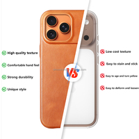 Étui de téléphone magnétique en cuir véritable Sinco Wholesale Orange, fabriqué en usine, pour iPhone 15 17 Pro Max