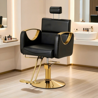 Chaise de salon de coiffure moderne personnalisée en cuir PU classique avec pompe hydraulique, design pliable pour usage commercial