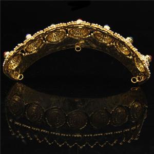 Barocco Royal Queen Re Tiara Crown per Monili Dei <span class=keywords><strong>Capelli</strong></span> Da <span class=keywords><strong>Sposa</strong></span> di Sesso Maschile Red Rotonda Di Cristallo Diadem Oro Testa di <span class=keywords><strong>Accessori</strong></span> Da <span class=keywords><strong>Sposa</strong></span> - Product Image 5