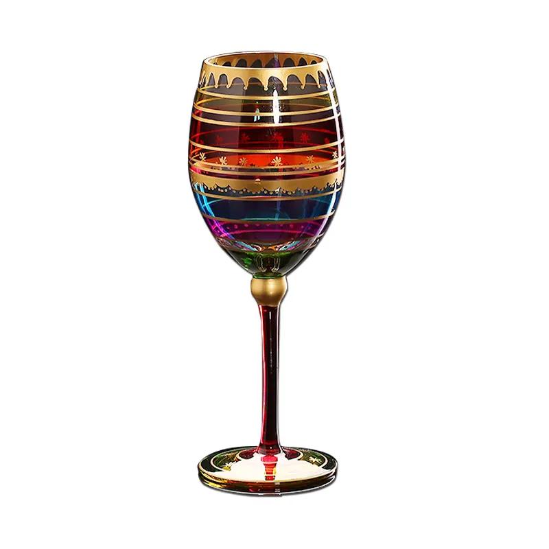 Commercio all'ingrosso personalizzato casa stampata a mano personalità creativa cristallo grandi calici d'acqua bicchiere di vino rosso per Bar