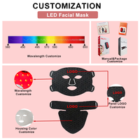 Masque de photothérapie LED 3D chauffant Shanglaite à 4 longueurs d'onde pour le visage, anti-rides et éclaircissant, appareil de beauté à lumière rouge