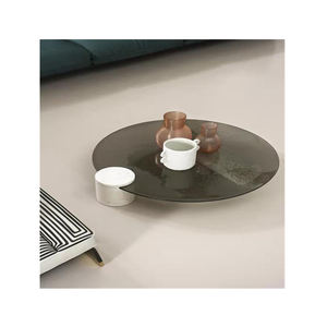 Tavolino da caffè da appoggio rotondo in <span class=keywords><strong>vetro</strong></span> smaltato con motivo ad <span class=keywords><strong>acqua</strong></span> temperato Hot melt - Product Image 5