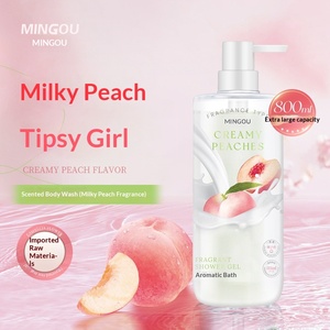 Gel Douche Parfumé Mingou 800ml Hydratant Longue Durée à Base d'Eau Menthe Camélia Noix de Coco Pêche Format Familial avec Pompe - Product Image 3