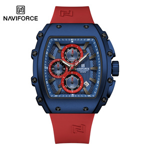 Orologio da polso sportivo casual da uomo NAVIFORCE 8070, cronografo, in silicone, con data automatica, al quarzo, impermeabile. - Product Image 4