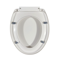 UF Couvercle de toilette moderne en acrylique à fermeture douce avec amortisseur et charnière, forme allongée pour salle de bain