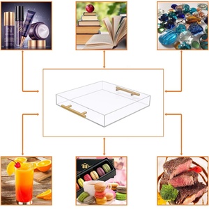 Manufacturer Custom High-End Elegant Gold Accent Acrylic Serving Tray for Kitchen - Product Image 5