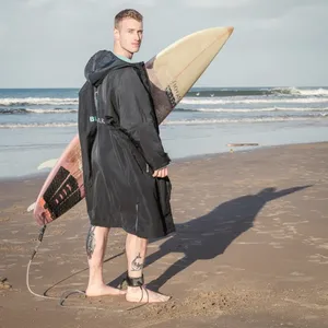 Artı boyutu rüzgar geçirmez kuru sörf robe panço coat unisex değişen robe su geçirmez yüzmek parka