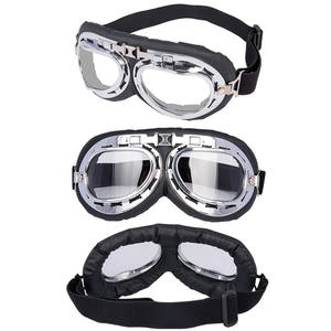Lunettes d'aviateur <span class=keywords><strong>Steampunk</strong></span> pour moto et VTT | Conception coupe-vent à monture en laiton, lentille anti-buée UV400, lunettes de moto vintage - Product Image 4