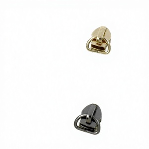5 Zinc Alloy Eco-Friendly Auto Lock Zipper Pulls Custom Sliders with Heart Shoe Design Black Round Ring - Product Image 4
