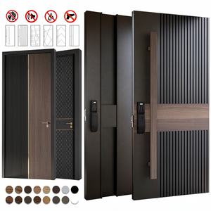 Portes d'entrée modernes en aluminium noir anti-effraction pour maison, villa, appartement, condo, Guangdong BASEN Professional Door - Product Image 3