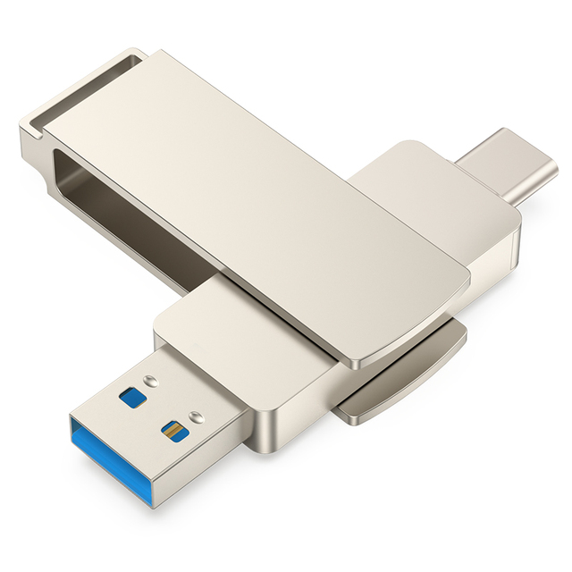 128g 256g 512g 1tb 2tb USB 3.0 3.1 Otg Usb Flash Drive Type c for Computer and Mobile Phone Devices 200mb/s Silver