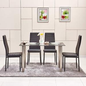 Hiện Đại <span class=keywords><strong>7</strong></span> Miếng Ăn Da Ghế Đặt Nhà Hàng Bảng Và Ghế Đặt Ghế Ăn - Product Image 4