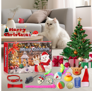 Personalizzato per animali domestici calendario dell'avvento natale scatola cieca giocattolo interattivo per gatti regalo gatto piuma Teaser e palla campana giocattoli - Product Image 3