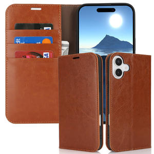 Funda a prueba de golpes para iPhone 16, funda tipo cartera con soporte de cuero Crazy Horse para iPhone 17 Pro - Product Image 2