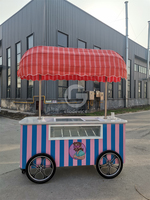 Chariot à main mobile pour glaces italiennes avec congélateur à affichage Chariot sur pied pour glaces