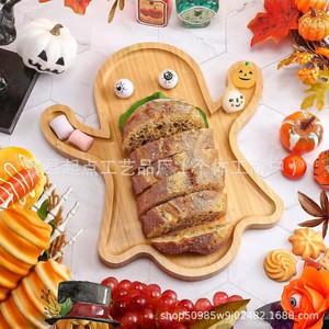 Bandeja de almacenamiento creativa de madera maciza para uso doméstico, decoraciones de Halloween, platos de mesa, aperitivos y postres para fiestas. - Product Image 3