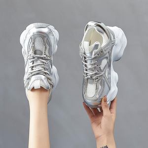Zapatillas de Mujer de Plataforma con Suela Gruesa de Cuero Genuino Antideslizantes para Invierno, Novedad Otoño 2024, Aumento de 8cm - Product Image 2