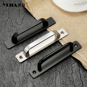 Đồ nội thất phần cứng cửa tủ xử lý màu đen xử lý tủ và Tủ kéo và ngăn kéo tay nắm bề mặt gắn xử lý - Product Image 1