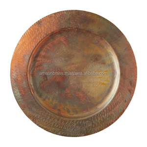จานรองอาหารโบราณทรงกลม จานรองอาหารตกแต่งทรงกลม จานรองอาหารเคลือบตกแต่ง - Product Image 1