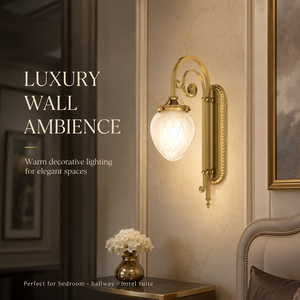 Classic Antique Brass <b>Wall</b> <b>Sconce</b> Single <b>Light</b> European Decorative <b>Wall</b> Lamp with Frosted Glass Shade for Bedroom Hallway Hotel - Product Image 2