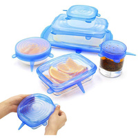 Flexible réutilisable couvercle de bol en silicone couvercles extensibles lot de 6