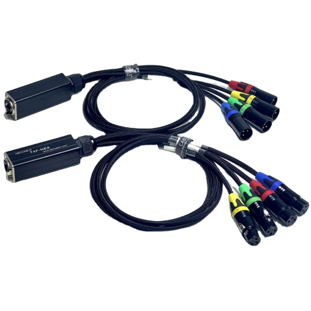 ABCCABLS 4-Channel XLR RJ45 Audio Snake DMX512 Extender 3-Pin XLR Male/Female RoHS/CE Certified CAT5/CAT6 Cable for Stage