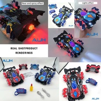 Voiture télécommandée AiJH avec lumières LED et musique, solution de jouet tout-terrain complète avec service après-vente et pulvérisation, véhicule RC acrobatique
