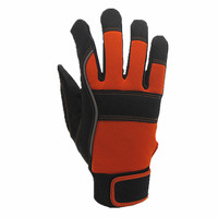 Gants de sécurité anti-vibration SONICE ROUGE/NOIR en polyester/cuir synthétique, antidérapants, respirants, résistants aux chocs mécaniques pour le secteur pétrolier