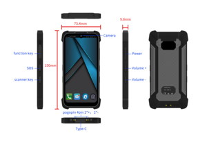 5.5 inch công nghiệp gồ ghề điện thoại thông minh gọi Android 11 di động pdawith Đầu đọc mã vạch NFC c6300 - Product Image 6
