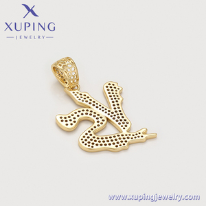 X000852946 Xuping đồ trang sức bán buôn thời trang mặt dây bảng chữ cái 14k vàng màu mạ đồ trang sức Zircon tùy chỉnh mặt dây cho DIY Jewel - Product Image 4