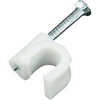 Clip de câble rond en plastique PE blanc de haute qualité avec clou en acier, fixation pour gestion de câbles circulaires de 4 à 25 mm pour fixation murale électrique