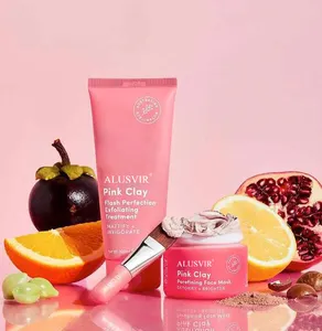 Mascarilla exfoliante de Arcilla rosa para el cuidado de la piel, máscara personalizada para el cuidado de la piel, productos cosméticos