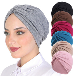 Elastic Double Layer Muslim Twist Turban Headwrap Hijab Chemo <strong>Cancer</strong> Soft Beanies Turbans <strong>Hats</strong> for Women Hair Cover Headwrap - Product Image 1