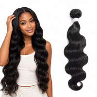 Extensions de cheveux humains brésiliens ondulés 12A, mèches de cheveux vierges non traités, noir naturel, extensions de cheveux brésiliens