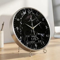 Horloge de prière Athan en alliage d'aluminium de qualité supérieure avec support de table décoratif et fixation murale pour la maison, affichage LCD, horloge numérique Azan