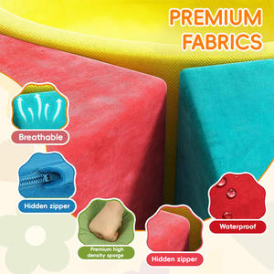 Set da arrampicata in schiuma da 8 pezzi per bambini + giocattoli morbidi da interno per bambini da 1 a 3 anni, con gradini e rampa a triangolo - Product Image 4