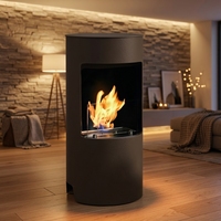 Cheminée à éthanol autoportante en acier de conception française pour usage en villa, modèle sur pied, taille personnalisée, chauffage et décoration