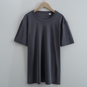2025 190 gm réversible coton mercerisé à manches courtes <span class=keywords><strong>4XL</strong></span> col rond <span class=keywords><strong>grande</strong></span> <span class=keywords><strong>taille</strong></span> T-shirt pour hommes - Product Image 2