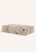 Calcutta moderne marbre italien luxe faible hauteur cube bloc Calacatta Viola table basse carrée socle en marbre Table de centre de table