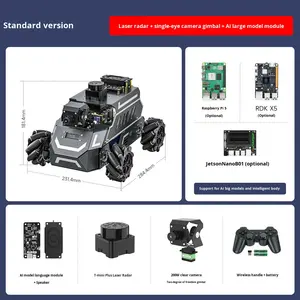 Plateforme de développement de modèles d'IA de grande taille pour <span class=keywords><strong>voiture</strong></span> robot <span class=keywords><strong>autonome</strong></span> ROS2, mode double NVIDIA Jetson Nano/Raspberry Pi 4B - Product Image 6