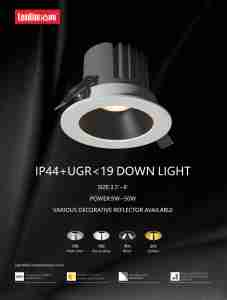 ไฟดาวน์ไลท์อัจฉริยะแบบฝัง 9W-50W IP44 รองรับ Tuya Wifi COB สำหรับโรงแรม โคมไฟติดผนังอะลูมิเนียม สำหรับไฟเพดานแบบฝัง - Product Image 2