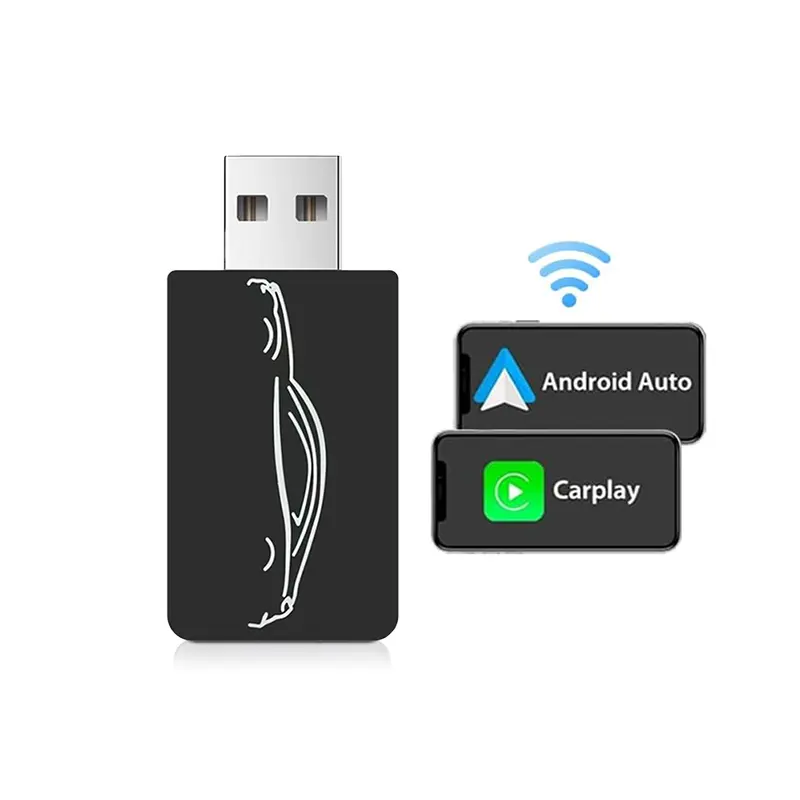 Akıllı Usb kablosuz Carplay Dongle desteği kablosuz Apple Carplay ve Android oto Carplay adaptörü