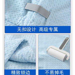 Gorro de secado de pelo tipo waffle de 26x75cm, toalla absorbente de secado rápido para mujer, uso doméstico, azul, gris, blanco, rosa, color sólido, material de bambú - Product Image 4