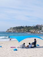 Tente de plage en Lycra, abri solaire avec sacs de sable 300x300cm pour le camping, la pêche, la randonnée, le jardin, la plage, le parc, l'été