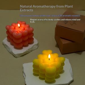 Vela Aromática en Forma de Corazón, <span class=keywords><strong>Cubo</strong></span> del Amor sin Humo, Hecha a Mano con Cera de Parafina y Soja, Regalo para el Día de San Valentín y Tanabata - Product Image 4