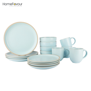 Chine Fournisseur de Haute Qualité de 16 Pièces En <span class=keywords><strong>Grès</strong></span> Couleur Unie Ensemble de Dîner - Product Image 2